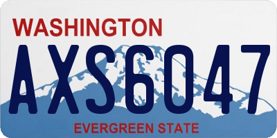 WA license plate AXS6047
