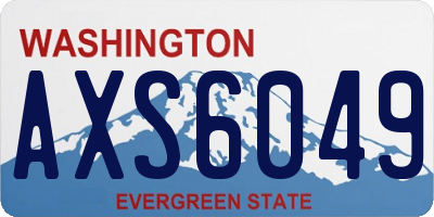 WA license plate AXS6049