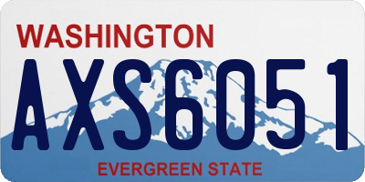 WA license plate AXS6051