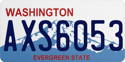 WA license plate AXS6053