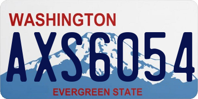WA license plate AXS6054