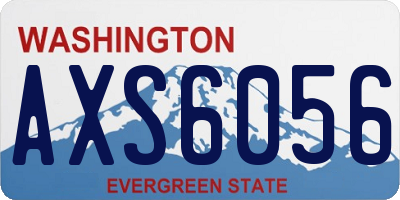 WA license plate AXS6056