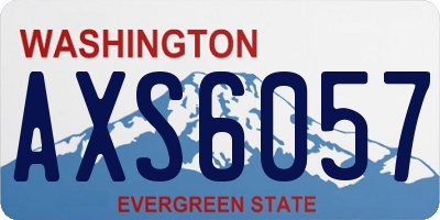 WA license plate AXS6057