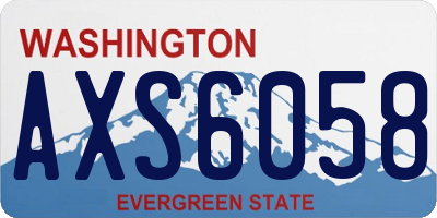 WA license plate AXS6058