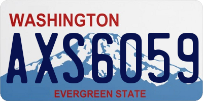 WA license plate AXS6059