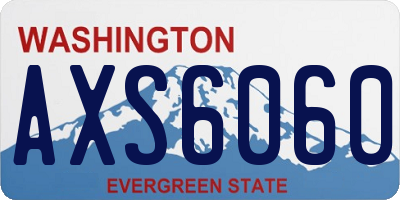 WA license plate AXS6060