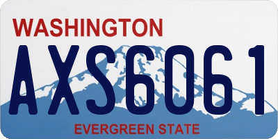 WA license plate AXS6061