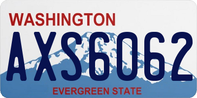 WA license plate AXS6062