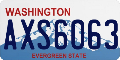 WA license plate AXS6063