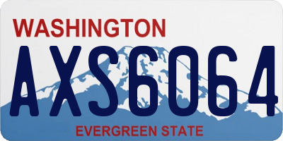 WA license plate AXS6064