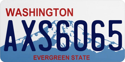 WA license plate AXS6065