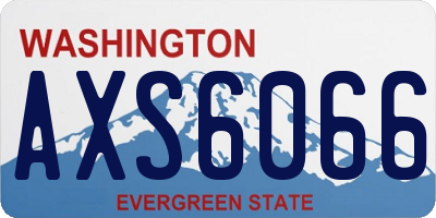 WA license plate AXS6066