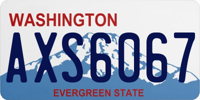 WA license plate AXS6067