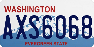 WA license plate AXS6068