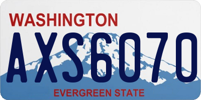 WA license plate AXS6070