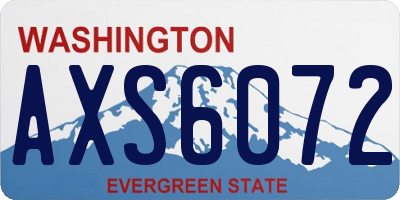 WA license plate AXS6072