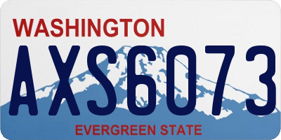 WA license plate AXS6073