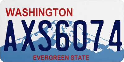 WA license plate AXS6074