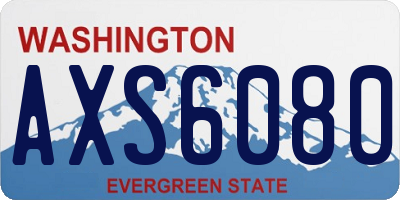 WA license plate AXS6080