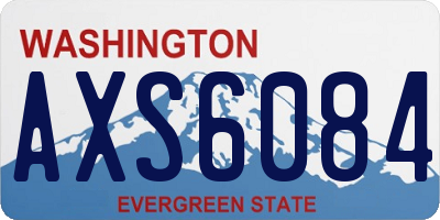 WA license plate AXS6084