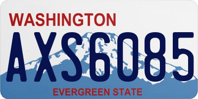 WA license plate AXS6085