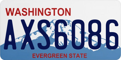 WA license plate AXS6086