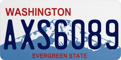 WA license plate AXS6089