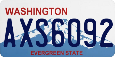 WA license plate AXS6092