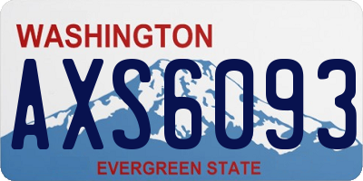 WA license plate AXS6093