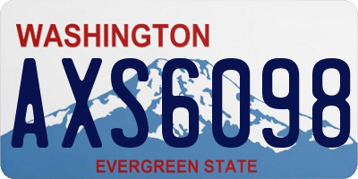 WA license plate AXS6098