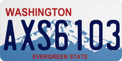 WA license plate AXS6103