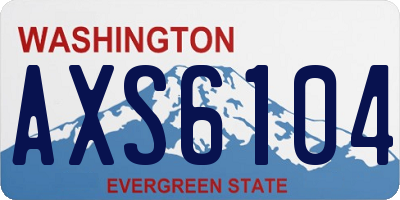 WA license plate AXS6104