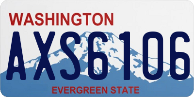 WA license plate AXS6106