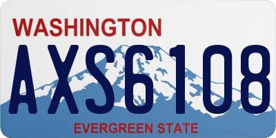 WA license plate AXS6108