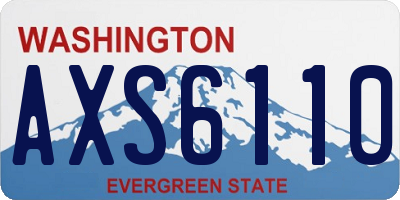 WA license plate AXS6110