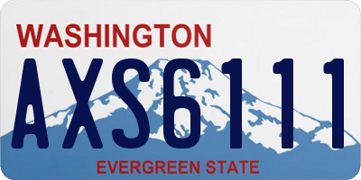 WA license plate AXS6111
