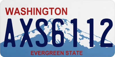 WA license plate AXS6112