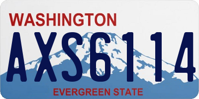 WA license plate AXS6114