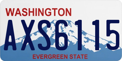 WA license plate AXS6115