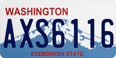 WA license plate AXS6116