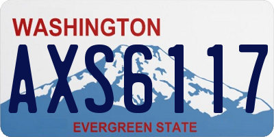 WA license plate AXS6117
