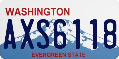 WA license plate AXS6118