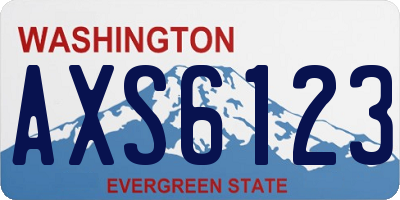 WA license plate AXS6123