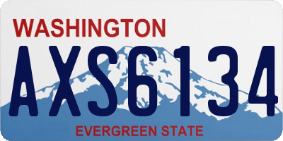 WA license plate AXS6134