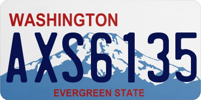 WA license plate AXS6135