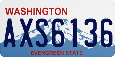 WA license plate AXS6136
