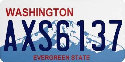 WA license plate AXS6137