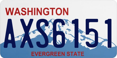 WA license plate AXS6151