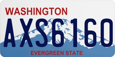 WA license plate AXS6160
