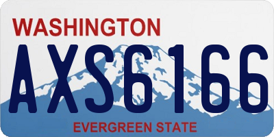 WA license plate AXS6166